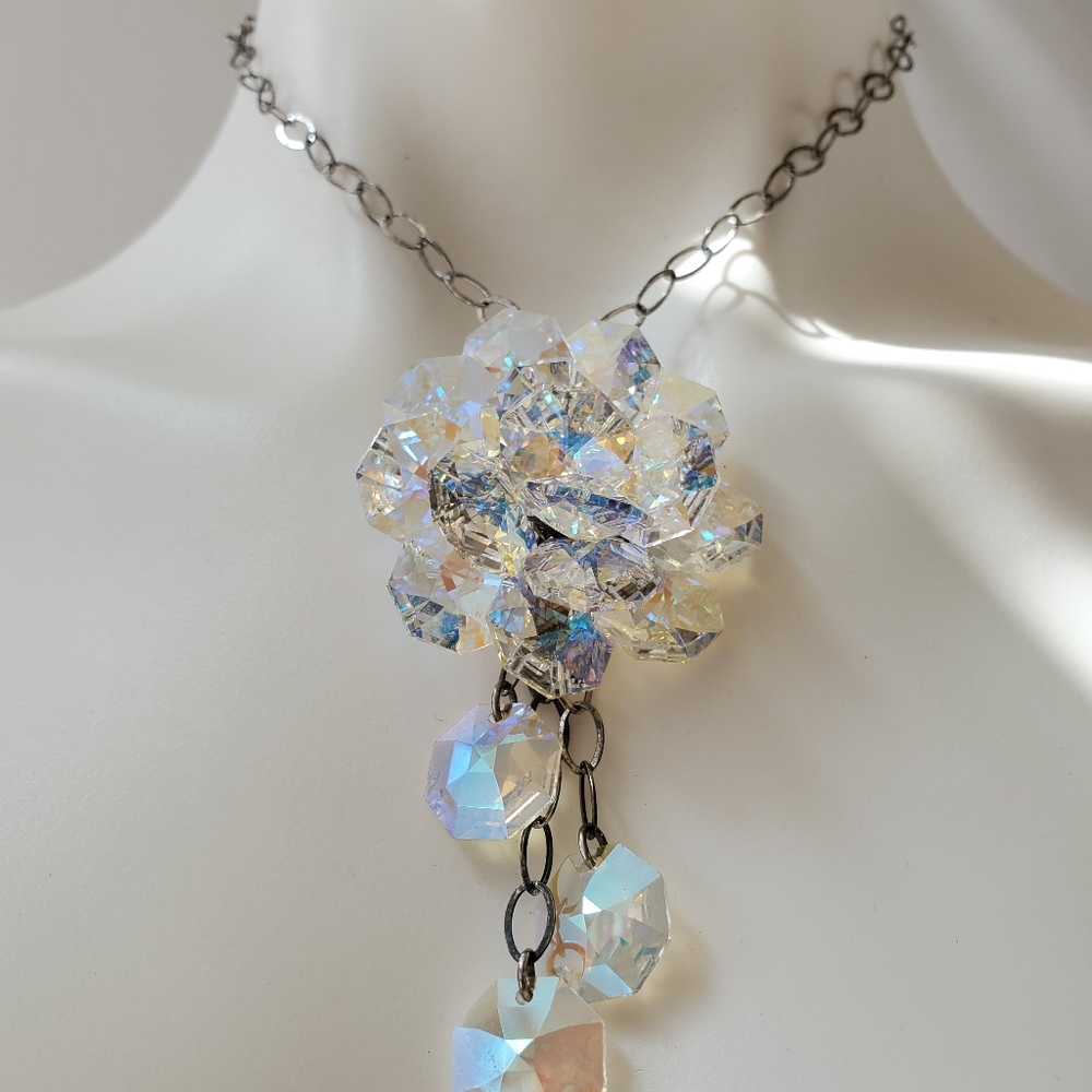 Crystal Statement Necklace And Bracelet - image 1